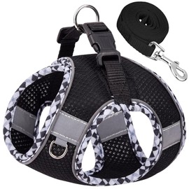 DoggieKit Dog Harness for Small Medium Dogs No Pull Adjustable Step in Puppy Harness and Leash Set,Reflective Breathable Mesh Pet Harnesses Soft Padded Vest for Dogs Easy to Put on