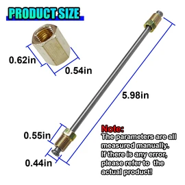 UHANBUT 3PCS 3/16" Brake Line Kit with Fittings, Flexible 6" Long Stainless Steel Brake Lines Tubing with Inverted Double Flares & Standard Tube Nuts, Universal Braking Repair Replacement Kit (6 Inch)