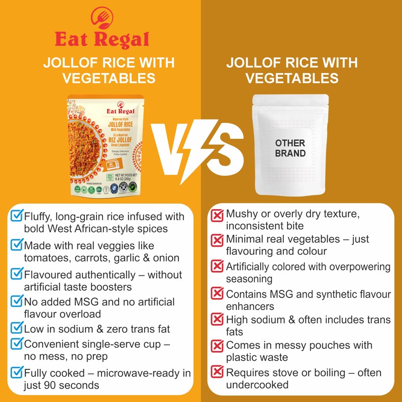Eat Regal Jollof Rice with Vegetables, 8.8 Ounce, Pack of
