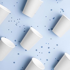 Bang Tidy Clothing 200 x 12oz Paper Cups for Hot & Cold Drinks - Disposable Paper Cups - Recyclable Coffee Tea Paper Cups Tableware for Your Home, Home Bar, Cafe, Office, Party Cups - White 300ml