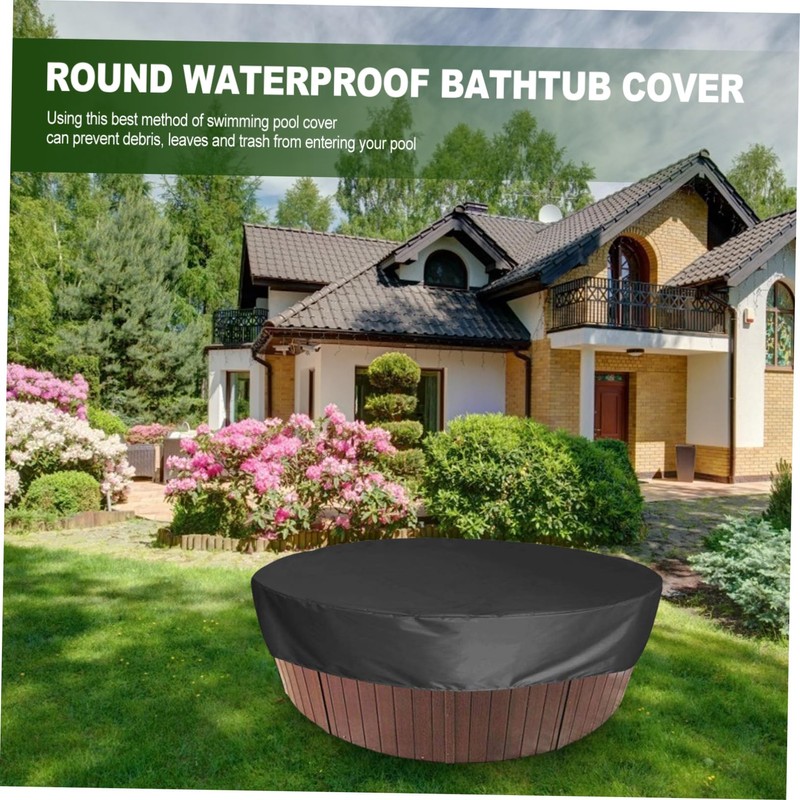 Outanaya 1Pc Round Hot Tub Cover Durable Spa Protector for