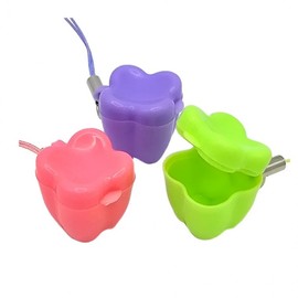 Colored tooth storage case tooth shape necklace purple 10ea