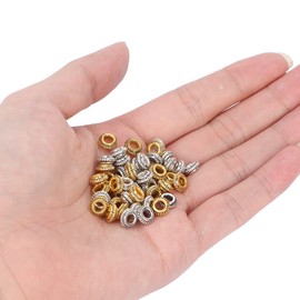 50pcs Dreadlock Loc Decoration Hair Accesories,Hair Loc Wire Wrapped Adornment for Dreadlock, Hair Jewelry for Women Men Braids, DIY Jewelry Accessories