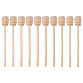 MIDELONG Wooden Honey Dipper Sticks, 6inch Honey Mixing Stirrer Stick Honey Wand Honeycomb Sticks Honey Spoons for Honey Jar Dispense Drizzle Honey and Wedding Party, Pack of 10