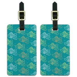Goldfish Pattern Luggage ID Tags Suitcase Carry-On Cards - Set of 2