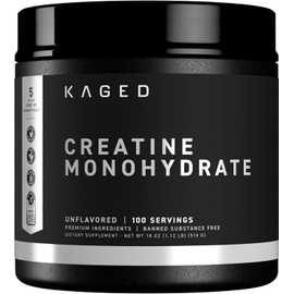 Kaged Creatine Monohydrate Micronized Powder | Unflavored | Muscle Building & Recovery | 5000 mg Per Serving | Vegan, Gluten Free, Easily Digestible | Supplements for Men & Women | 100 Servings