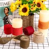 Whaline 8 Burlap Ribbon Roll - Assorted Fall Wired Wrapping,