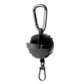 Daiichi Seiko Clip-On Reel + Micro Case, Black, Pin-On Reel, Carabiner, Fishing