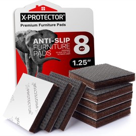 Non Slip Furniture Pads 8 pcs 1 1/4" X-Protector - Premium Furniture Grippers! Self-Adhesive Rubber Feet Furniture Feet - Ideal Non Skid Furniture Pad Floor Protectors - Keep Furniture in Place!