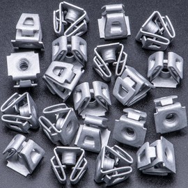 Rexka 20pcs Bumper Cover Splash Shield U Nut Retainer 6510197AA Compatible with Jeep Cherokee,Compass,Gladiator,Grand Cherokee,Chrysler Pacifica,Voyager, Wrangler