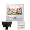 [2PCS] LYLAC Homeware Glass Photo Frame, 18 x 17 cm, Happy 21st Birthday Design