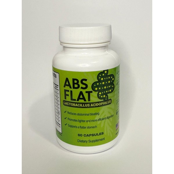 ABSFLAT ABSFLAT Lactobacillus Acidophilus Probiotic Supplement, 60 Capsules, Digestive Support