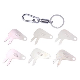 ZTUOAUMA 6X Master Disconnect Ignition Keys #8398 with Key Chain 8H-5306 7N-0718 7H-7290 for Caterpillar Heavy Equipment 313B 313D 313D2 313D2 LGP 314C 314D CR 314D and Old Models