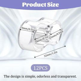 JJUNW Pack of 12 Door Stoppers, Door Handle Stoppers, Transparent PVC Door Handle Buffers, Window Stoppers When Ventilating, Highly Elastic Door Handle Protection for Protection of Walls and Furniture