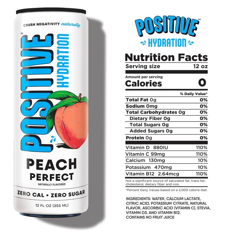 Positive Hydration Electrolyte Beverage - Peach Perfect | Zero Calorie,