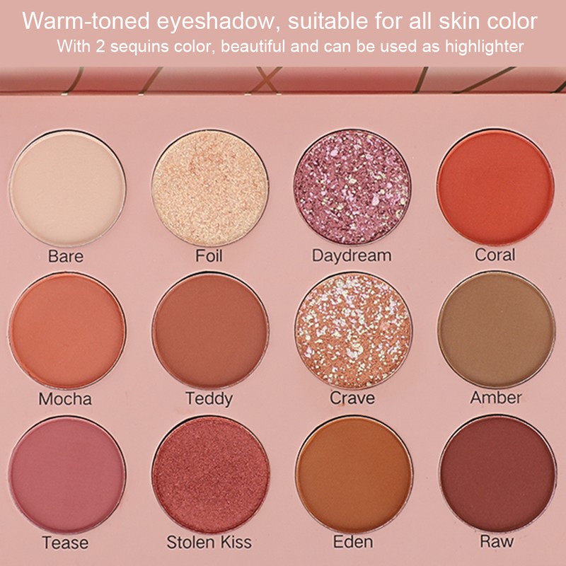 12 Colors Eye Shadow Waterproof Matte Glitter Eye Shadow Makeup