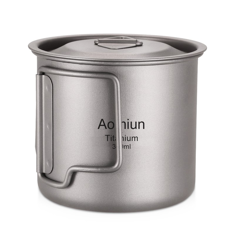 Aomiun Ultralight Titanium Cup Outdoor Portable 2PCS Cup Set 350ml