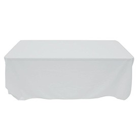 HUBERT Tablecloth White Rectangular Spun Polyester - 60" W x 120" L