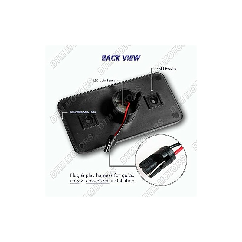 S SIZVER Smoke Lens Front+Rear Side Marker Lights Set Combo