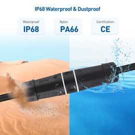 Cable Matters 3-Pack 10Gbps Cat6A Shielded IP68 Waterproof RJ45 Coupler (Waterproof Ethernet Connector for Outdoor) in Black