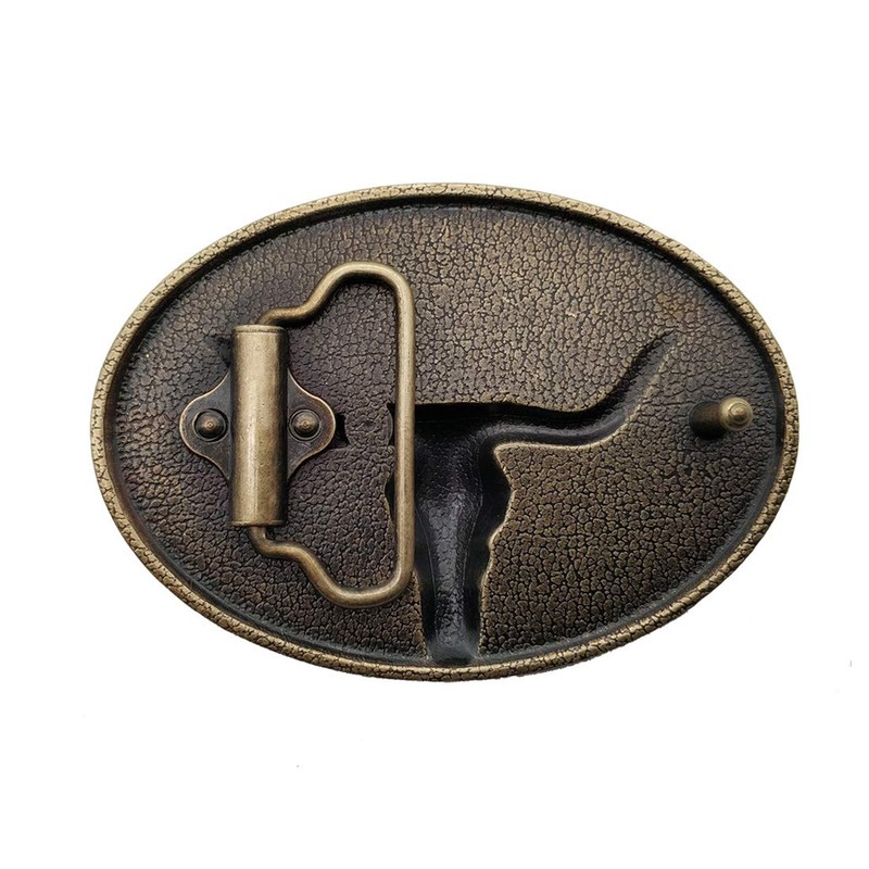 Cowboy Longhorn Belt Buckle Western Brass Bull Buckles