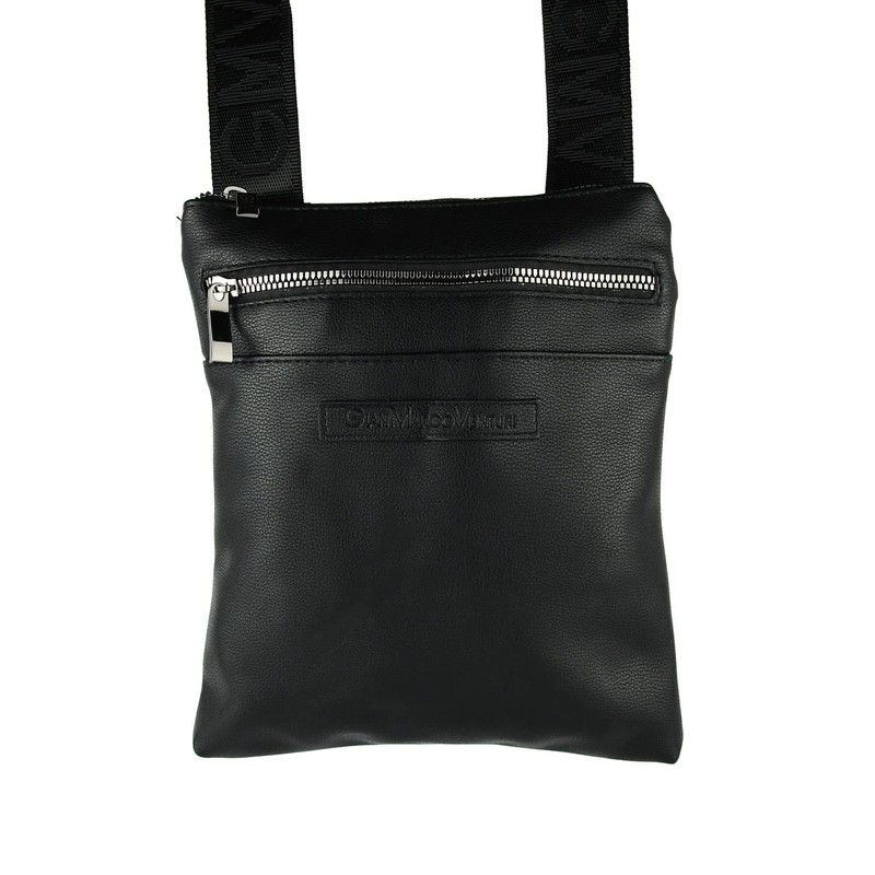 GianMarcoVenturi GIANMARCO VENTURI Men's Adjustable Shoulder Strap Faux Leather Multi-Pocket