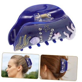 TOVINANNA Hair Claw Clip Thick Ocean Elements Acrylic Hair Claw for Women Stylish for All Hair Types and Casual Costume Parties