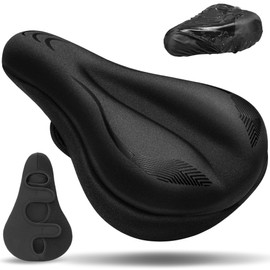 CDYWD Gel Bicycle Seat Padding for Men & Women, Thick & Soft Bicycle Seat Padding, Comfortable Saddle Cover Bicycle Padded, Bicycle Saddle Pad for Road Bike, Mountain Bike, Ebike, Exercise Bike