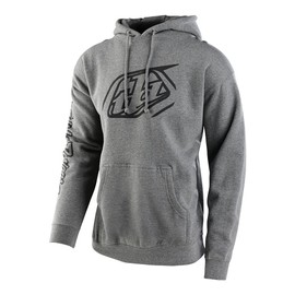 Troy Lee Designs Motocross/Bike Racing Pullover Hoodie for Men, Cropped Badge Gunmetal Heather, Medium