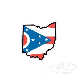 Ohio State map Flag Decals & Stickers