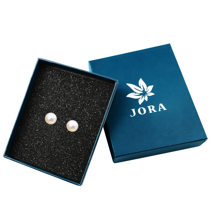 Classic Daily Gold 8mm White Freshwater Cultured Pearl Stud Earrings