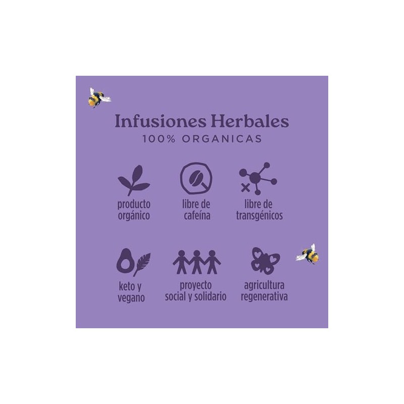 Flor Paz Orgánico Toronjil Anochecer Infusión Relajante Dormir Cafeína Hoja
