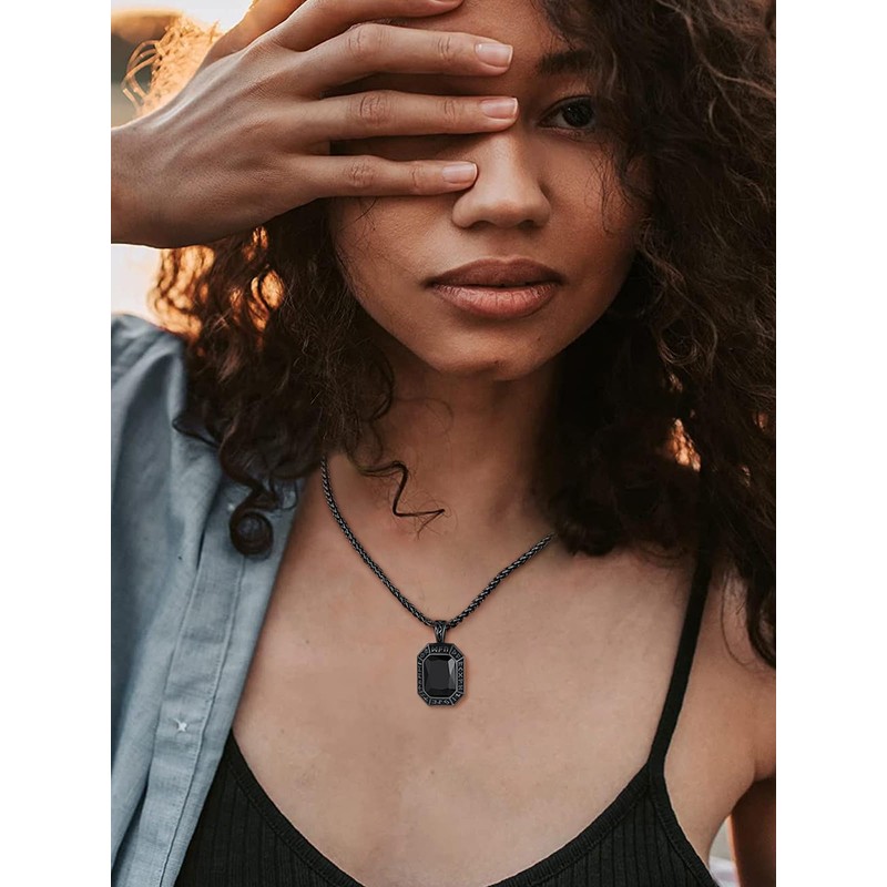 ChainsHouse Rune Necklace for Men Women Stainless Steel Necklace with