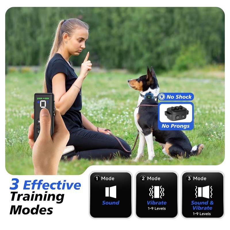 No Shock Dog Training Collar with Remote 2600Ft, Ultra-Small Training