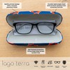 LAGO TERRA Fox Print Hard Shell Glasses Case - Navy