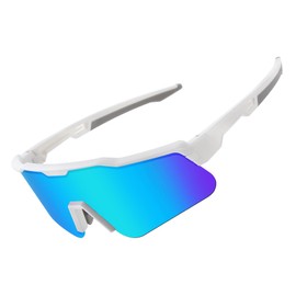 FEISEDY Youth Sports Sunglasses Polarised Children's Cycling Glasses Baseball Glasses for Boys Girls Age 8-16, with UV400 Protection, TR90 Frame B0032, blue