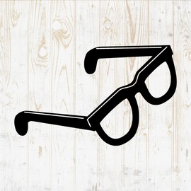 6 in Sunglasses Sticker - Vinyl Decal for Wall Bottle Phone Car Home Bike Laptop Silhouette - Eyeglasses Frame Retro Aviator DWSV4170