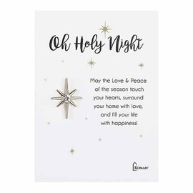 O Holy Night Bethlehem Star Carded Christmas Pin ( gold tone)