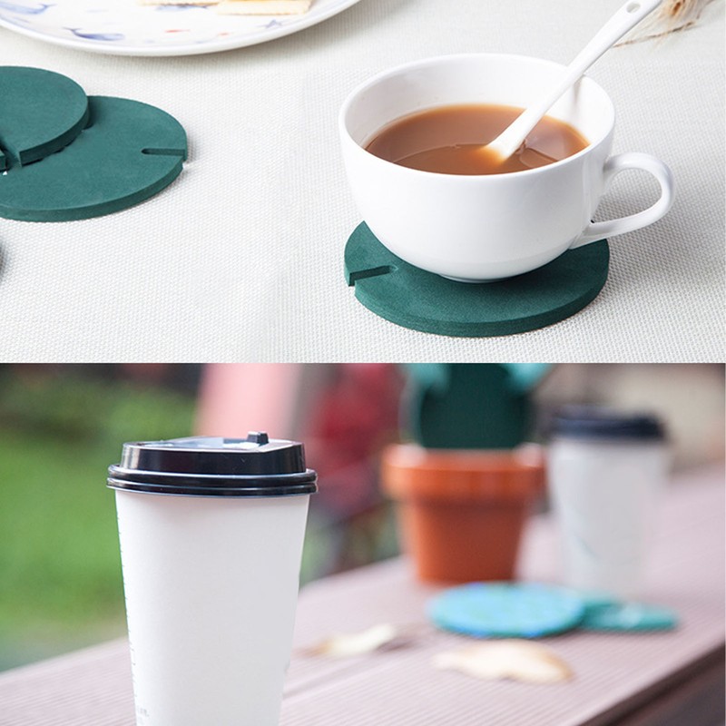 7 Pcs Cactus Coaster Set Cute Funny Green Cactus Coaster