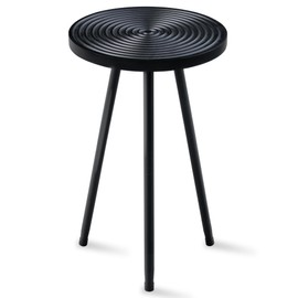 Lawn Social Tall Plant Stand Indoor, 20" Mid Century Modern Plant Table, Wood & Metal Plant Holder for Flower Pots, Round Small Side Table for Living Room Bedroom Balcony Decor, Black (11.4"x20")