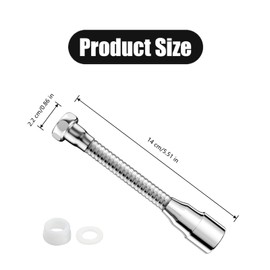 Faucet Extender with 360° Rotation Professional Tap Extender Tap Extension Stainless Steel Kitchen Faucet Aerator Extender for Kitchen,Efficient Water Saving(14 cm,Silver)