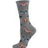 MeMoi Butterfly Rayon Blend Crew Socks Light Blue 9-11