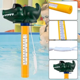 Swimming Pool Thermometer, Cartoon Water Thermometer, Easy to Read Pool Thermometer Floating with Rope for Swimming Pools, Baby Pool, Fish Ponds and Aquariums, Thermometer for Pool