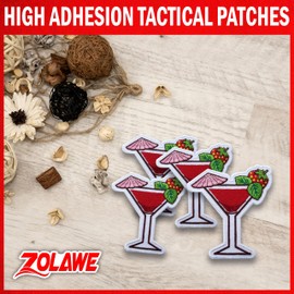 Zolawe - Parche de cóctel de vidrio rosa, parches para planchar para ropa, mochilas, sombreros, bolsas de vaqueros, parches bordados, parches para planchar en bonito parche de fresa, lindo regalo de