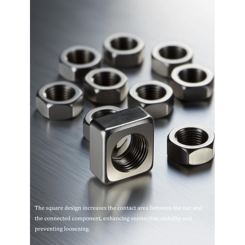 M10 Square Nuts, Machine Screw Nuts, 304 Stainless Steel, Metric,