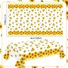 3 Pcs Sunflower Tablecloth Yellow Floral Party Table Cloth Rectangle