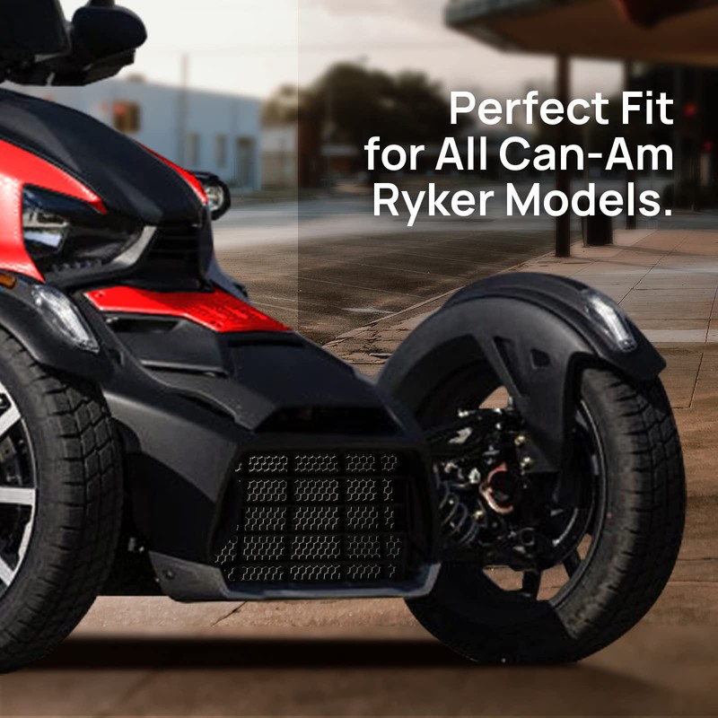 AggAuto Motorcycle Front Grill Mesh Compatible With Can-Am Ryker, Aluminum