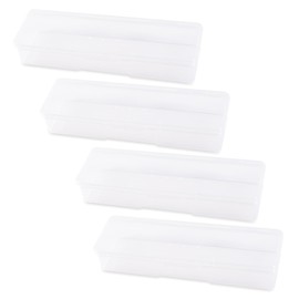 siyuwuro 4Pcs Transparent Storage Boxes For Nail Tool Professional Pedicure Manicure Tools Set Plastic Nail Art Tool Box Storage Case Nail Supplies, White