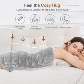 Alomidds Weighted Lap Blanket 7lbs, Cozy Breathable Flannel Weighted Lap Pad for Adults, Small Weighted Blanket for Travel, Couch, Grey, 29" x 24"