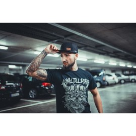 Nebelkind Snapback Cap Men Women Classy Suede Black, OneSize, Basecap Cap, Size Adjustable, Unisex, Trendy, Streetwear Style, Baseball Cap with Straight Peak, Retro